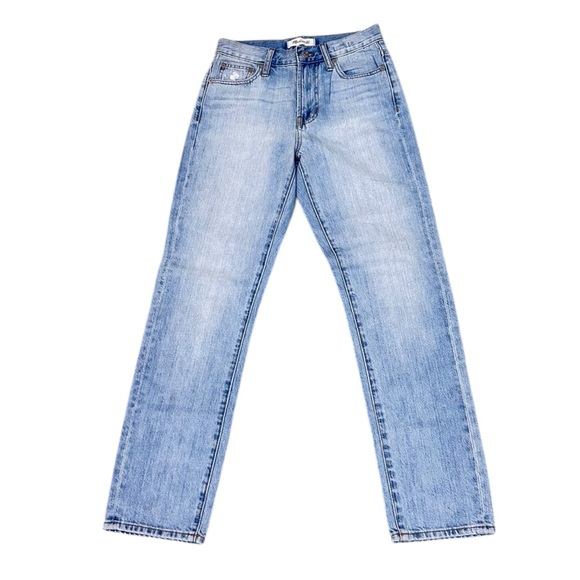 Madewell chambray Blue Straight Leg “the perfect vintage” distressed jeans sz 24 - Picture 3 of 8
